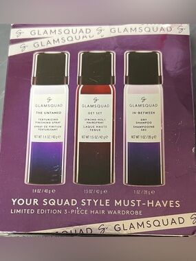 GLAMSQUAD GET SET HAIRSPRAY IN BETWEEN DRY SHAMPOO THE UNTAMED SPRAY 3 Piece Set